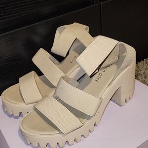 Madden Girl Beige Platform Sandals